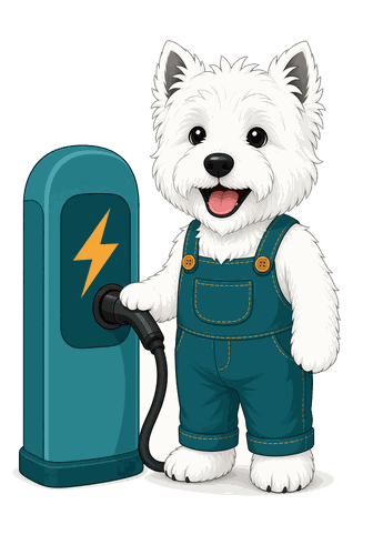 Axis mascot with EV charger