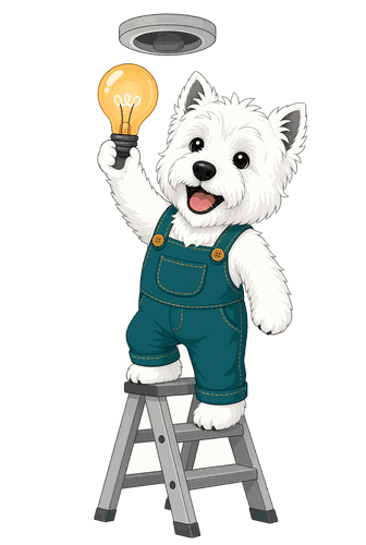 Axis mascot on ladder - Domestic Ventilation